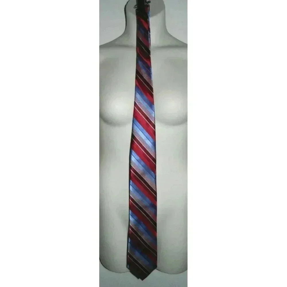 MICHAEL Michael Kors Men's Necktie Serrano Stripe Red Blue MSRP $59.50